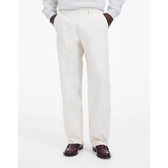 Madewell Other - NWT Madewell Fatigue Pants Garment-Dyed Cotton Twill In Vintage Ivory Size 32x32